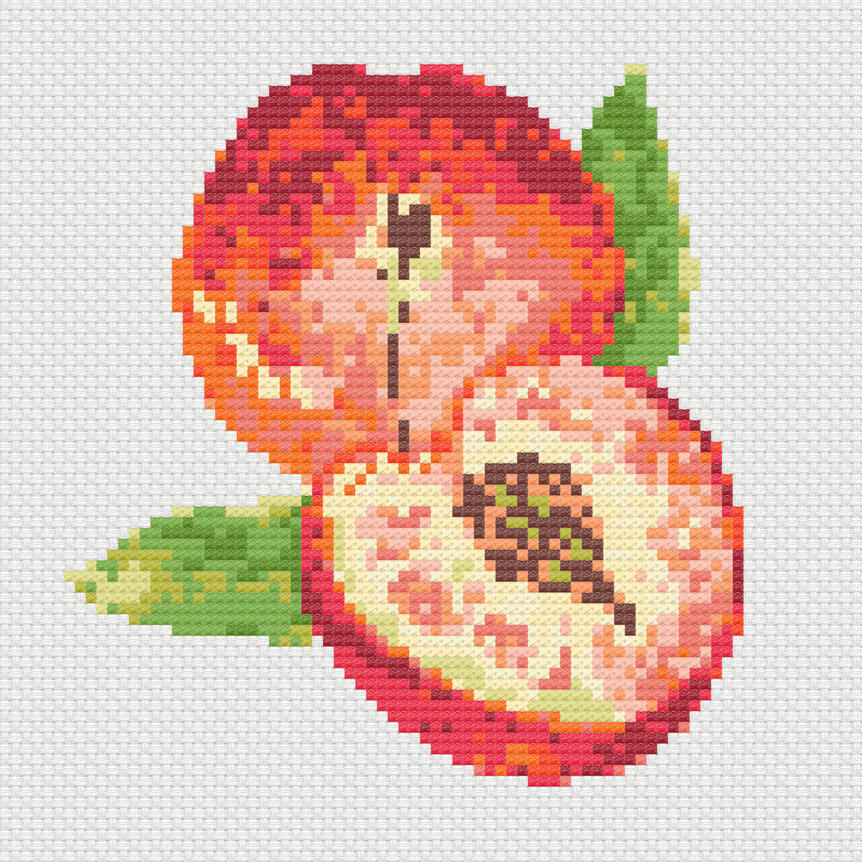 Peachy Keen cross stitch pattern